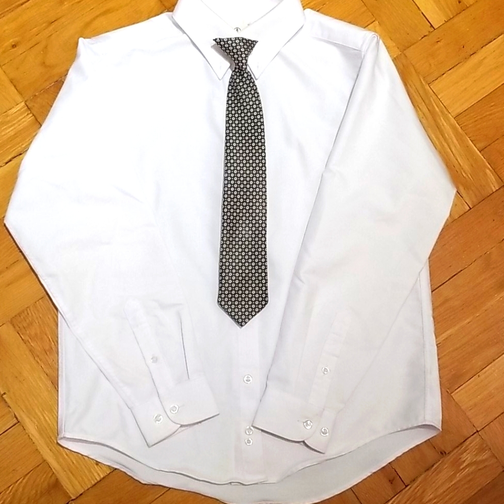 NEW💥Lands End white shirt w/ tie